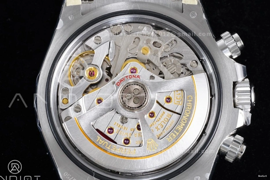 on Dial (Weighted) Oysterflex Silver VSF VS4131 Strap 1:1 Best Diamonds 126519 Daytona Edition Black V2 0306